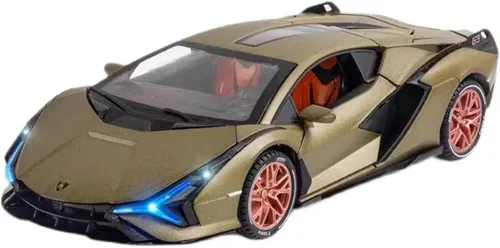 Vista 8 de SASBSC Coches de juguete Lamb para niños Sian Modelo de coche de metal fundido a presión con luz y sonido Fkp3 Coche de juguete tirando hacia atrás