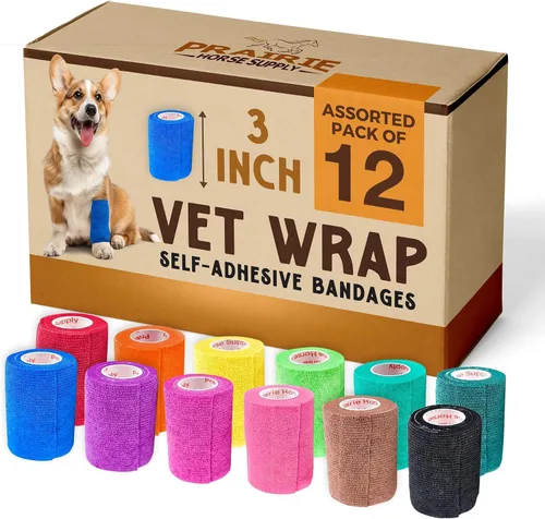 Vista 64 de Cinta adhesiva para veterinarios (negro) (paquete de 2) (3 pulgadas x 15 pies), autoadhesiva, adherente, cohesiva, flexible, autoadhesiva, rollo