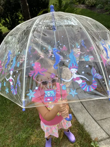 Vista 5 de Totes Kids Clear Bubble Umbrella, Ocean Princess