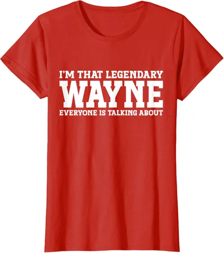Vista 60 de Wayne Personal Name Funny Wayne Camiseta, Negro