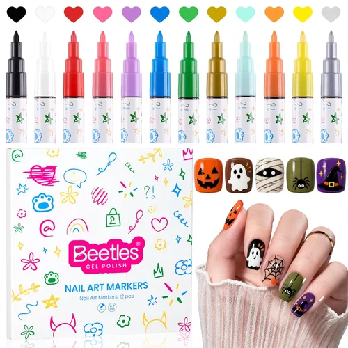 Vista 12 de Beetles - Kit de esmalte de uñas de gel con luz UV, 54 piezas, 32 colores A - Multicolor-32-54