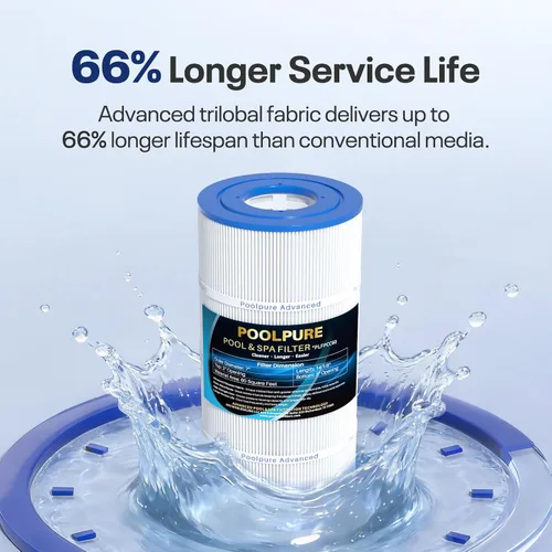 Vista 6 de POOLPURE Filtro de piscina PLFPCC60 sustituye a Pentair CCP240, PCC60, Ultral-A4, Unicel C-7469, R173572, 178569, Filbur FC-1975, Clean and Clear