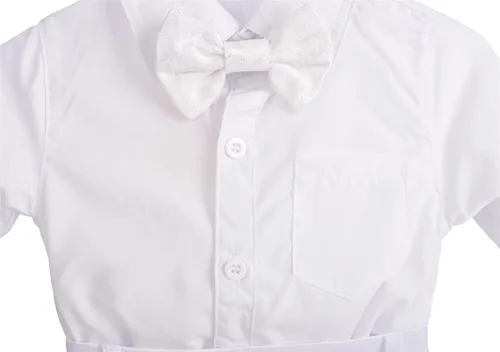 Vista 6 de Lito Angels Bebé Niños Traje Blanco Bautizo Ropa Bautismo Trajes De Manga Larga Floral
