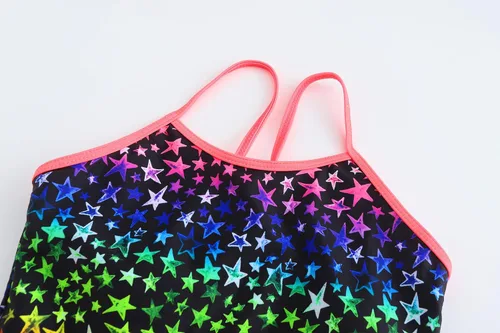 Vista 6 de Traje de baño de unicornio de una pieza de sirena para niñas pequeñas, conjunto de dos