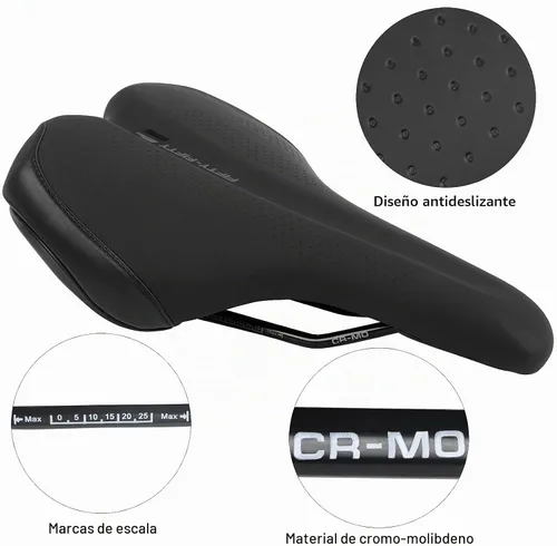 Vista 2 de FIFTY-FIFTY Sillín de bicicleta de montaña, cómodo asiento de bicicleta de espuma viscoelástica, suave e impermeable para hombres y mujeres