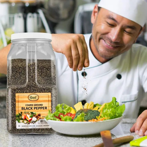 Vista 3 de Gel Spice Malla de pimienta negra molida gruesa 18-24 - Tamaño del servicio de alimentos - 5 libras