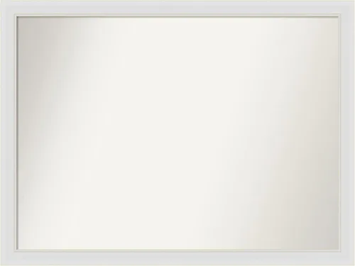 Vista 245 de Amanti Art Espejo de baño blanco para sobre el fregadero, 24 x 26 pulgadas, espejo rectangular blanco y blanco, marco de madera contemporáneo