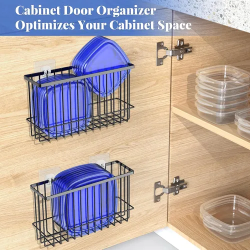 Vista 2 de NiHome Organizador de tapa de puerta de gabinete, paquete de 2, organizadores y almacenamiento de gabinete, diseño compacto para optimización