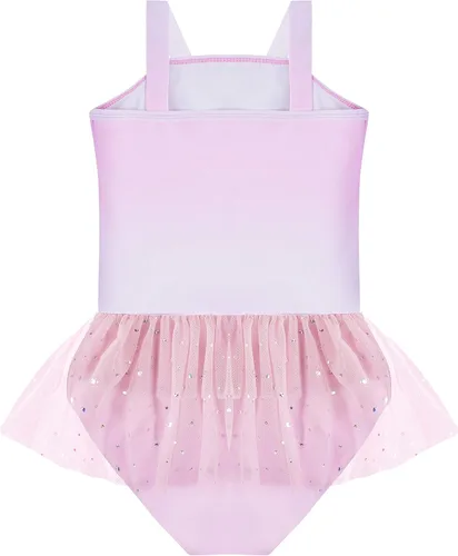 Vista 7 de QASALOP Toddler Girls Princess Swimsuits Bathing Suits Baby Girl One Piece Swimwear Tankini