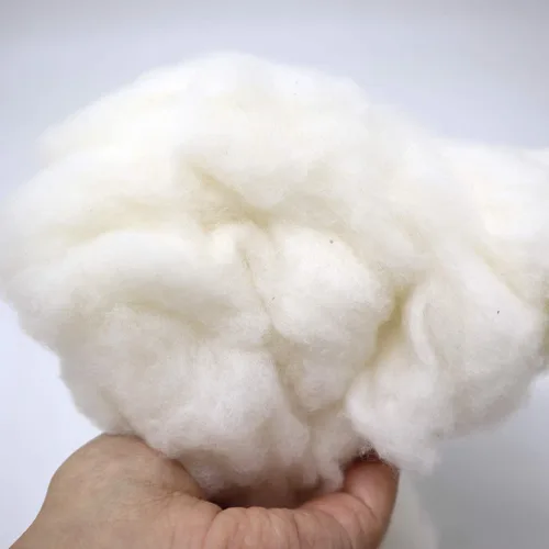 Vista 6 de Ivie Fibra de bateo de algodón orgánico de lujo blanco natural para relleno (algodón peinado 2 libras)