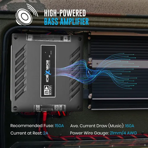 Vista 7 de Banda Ice X 3001-1 Canal 3000 Watts RMS 1 Ohm Amplificador para Coche
