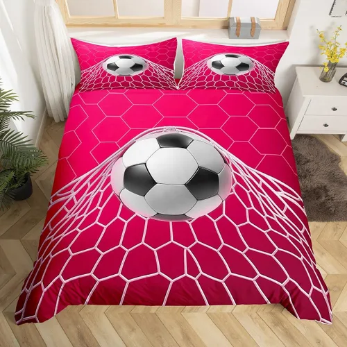 Vista 13 de Erosebridal Hockey Twin Duvet Cover for Boys,Blue and Black Sports Bedding Sets for Kids Teen,Ball Games Gamer Bed Set,Ice Hockey Field Quilt Cover
