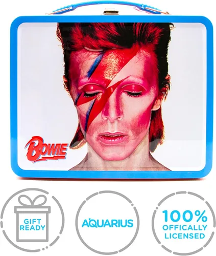 Vista 8 de AQUARIUS David Bowie Aladdin Sane - Caja de almacenamiento de lata resistente con mango de plástico y cubierta frontal en relieve, mercancía