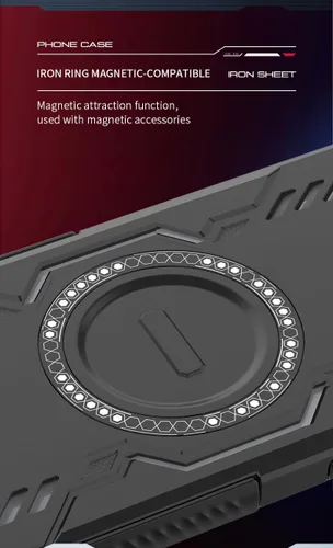 Vista 5 de Funda compatible con Motorola Edge 50, compatible con carga inalámbrica MagSafe [PC + TPU] 2 en 1 funda magnética protectora anticaída para Rojo