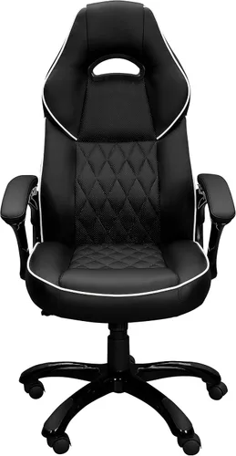 Vista 5 de Techni Mobili Silla ejecutiva de piel sintética con reposabrazos acolchados, silla de oficina de estilo de carreras ajustable en altura con control