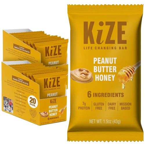 Vista 36 de KiZE Energy Bars - Barras energéticas de reemplazo de comidas con alto contenido de proteínas, a base de mantequilla de almendras, sin gluten, sin