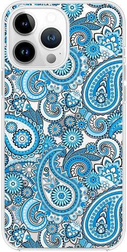 Vista 5 de Blingy's Funda compatible con iPhone 14 Pro, bonito patrón de Navidad con diseño de copos de nieve de invierno, funda protectora transparente de TPU