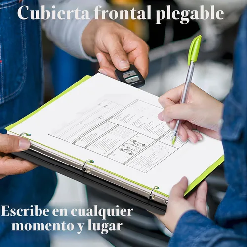 Vista 6 de INFUN Carpeta organizadora de proyectos telescópica de 3 anillos de 1 pulgada, 13 bolsillos, cubierta frontal personalizable, divisor de bolsillo