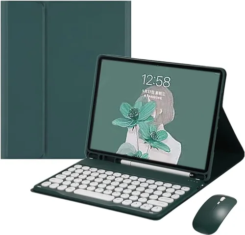 Vista 21 de kaidisen Funda de teclado para Galaxy Tab S6 Lite de 10.4 pulgadas con teclado y mouse Bluetooth, cubierta de teclado desmontable de color caramelo