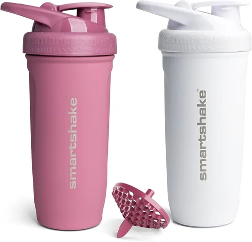 Vista 16 de Smartshake Reforce - Botella mezcladora de proteínas de acero inoxidable, sin aislamiento, unisex, para gimnasio, botellas agitadoras de metal, 30.4