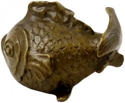 Vista 2 de Bronce Art – Cute Globefish – Koi, Firmado Milo