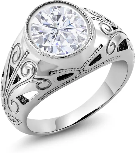 Vista 17 de Gem Stone King Anillo de piedra natal ovalada para hombre 925 plata esterlina Oval 12X10MM Disponible en tallas 7, 8, 9, 10, 11, 12, 13 Púrpura
