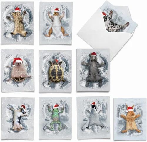 Vista 7 de The Best Card Company Paquete variado de 10 tarjetas de felicitación de Navidad con sobres, surtido navideño de humor para hombres y mujeres
