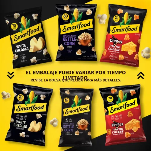 Vista 4 de Smartfood White Cheddar - Palomitas de maíz, sabor queso cheddar blanco, 0.625 onzas (paquete de 40)
