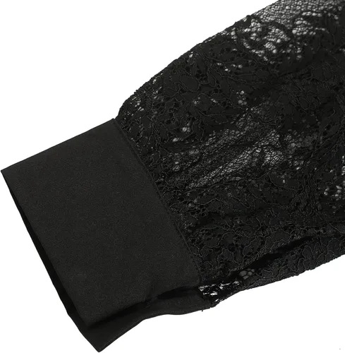 Vista 6 de Elegante blusa de manga larga con cuello y lazo para mujer