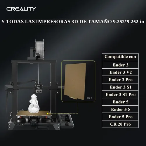 Vista 6 de Placa PEI Oficial de Creality con Adhesivo para Creality Ender 3/Ender 3 Pro/Ender 3 V2/Ender 3 S1/Ender 3 S1 Pro/Ender 3 Neo/Ender 3 V2 Neo/Ender