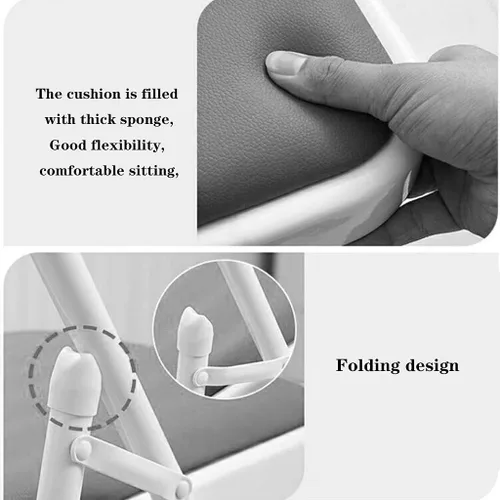 Vista 7 de Folding Chairs Muebles plegable respaldo silla cómodo simple acolchado marco de metal ahorro de espacio de almacenamiento