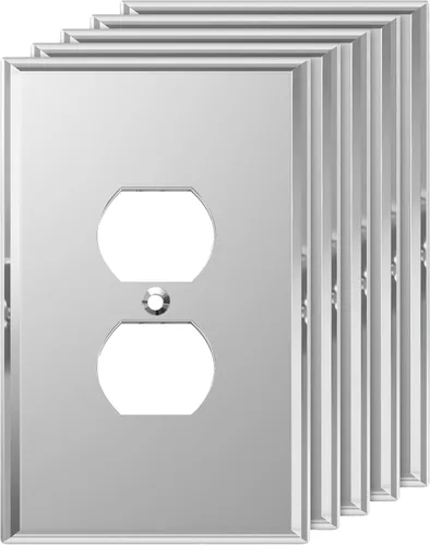 Vista 61 de LIDER Placa de pared dúplex para receptáculo, cubierta de salida con espejo, de gran tamaño, 1 cuadrilla Dorado