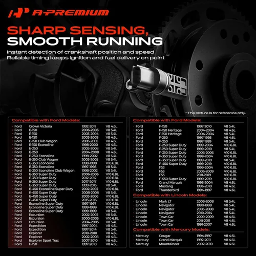 Vista 2 de A-Premium Sensores de Posición del Árbol de Levas y Cigüeñal del Motor de 3 Piezas Compatibles con Ford F-150, F-250, F-350 Super Duty, Mustang