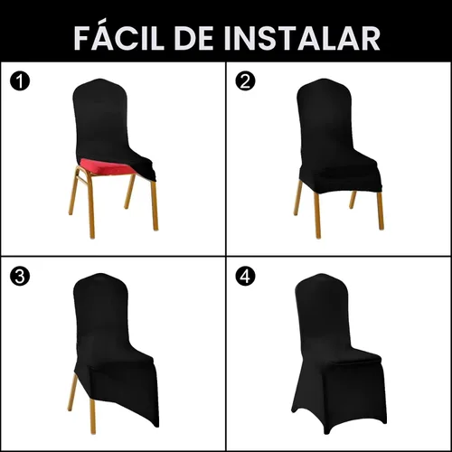 Vista 4 de SuperO Funda Impermeable de Spandex para Silla 12PCS, Fundas Elásticas para Sillas de Comedor, Fundas de Poliéster para Sillas de Exteriores, Funda