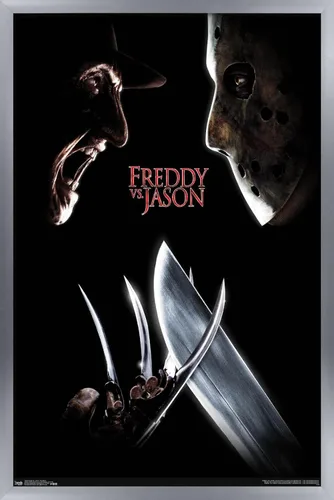 Vista 11 de Trends International Freddy vs. Jason - Póster de pared de una hoja, 14.725 x 22.375 pulgadas, versión enmarcada de madera de granero