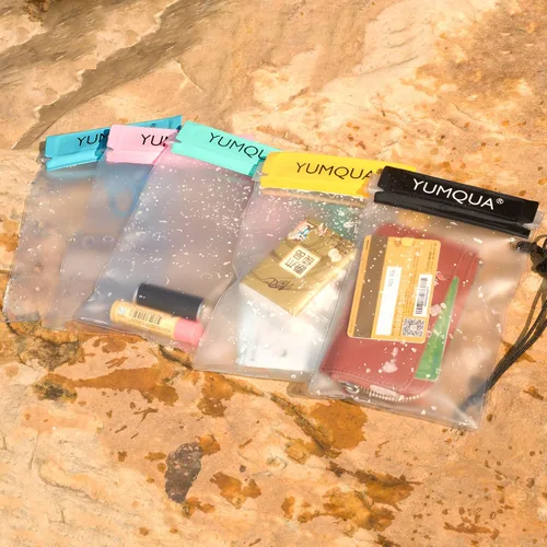 Vista 8 de YUMQUA Bolsa impermeable transparente, bolsa impermeable para documentos, soporte para pasaporte, funda hermética para mapas, bolsa impermeable a