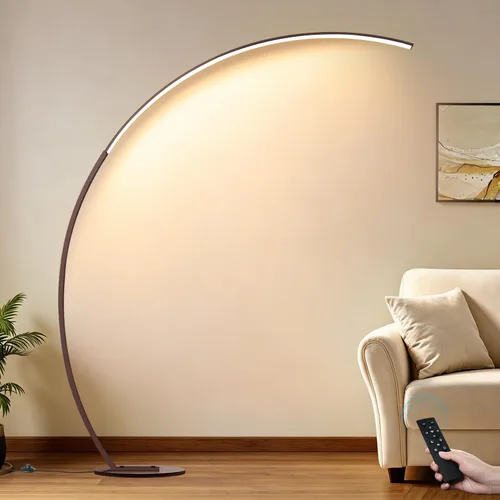 Vista 9 de Lámparas LED de cobertura ultra ancha de 2000 lm para sala de estar con 3 temperaturas de color, lámparas de pie de arco regulables blancas, lámpara