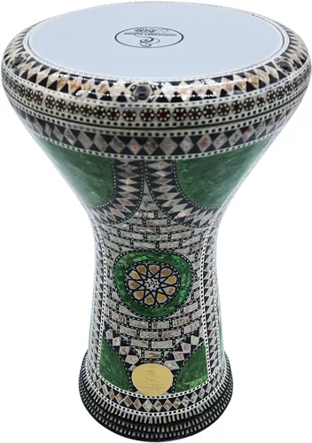 Vista 10 de ¡Nuevo! Gawharet El Fan Clásico 17" Darbuka de Madre de Perla Percusión de Tambor (Rey Árabe)