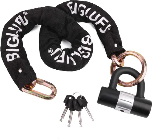 Vista 2 de Cerradura de cadena para motocicleta, cadena antirrobo resistente