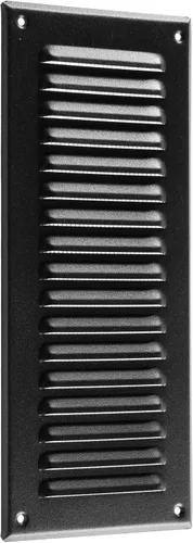 Vista 7 de Vent Systems - Cubierta de rejilla de ventilación de aire de alero rectangular de metal negro de 3 x 10 pulgadas (interior), deflector