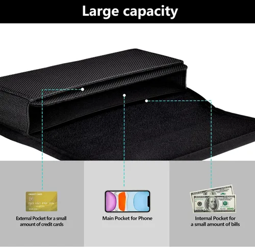 Vista 3 de ykooe Funda de nailon resistente compatible con iPhone 17, 16, 15, 14, 13, 12 y modelos Pro, Galaxy S25, S24, S23, S22, S21, soporte para cinturón