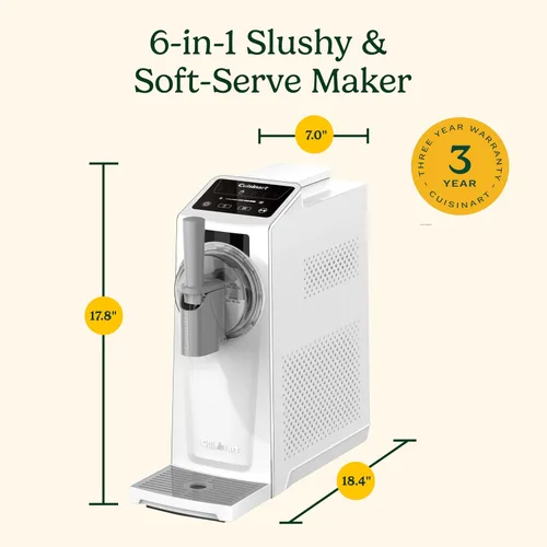 Vista 8 de Cuisinart Máquina para Hacer Slushies y Helado Suave 6 en 1, Máquina para Hacer Helados Hace Helado Suave, Granizados, Sorbetes y Más, Tecnología