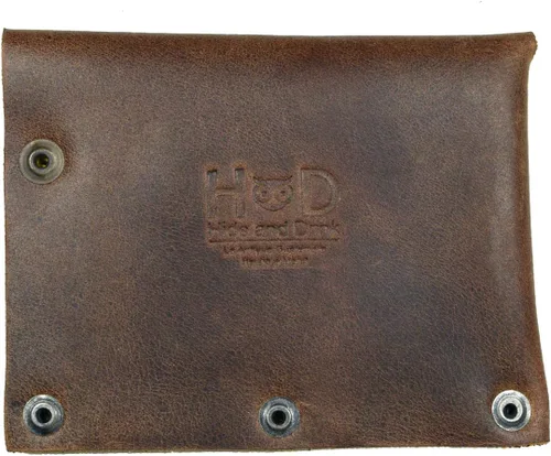 Vista 3 de Hide & Drink, Tarjetero remachado de cuero con broche de presión, billetera de efectivo, organizador de estuche de viaje, accesorios, hecho a mano
