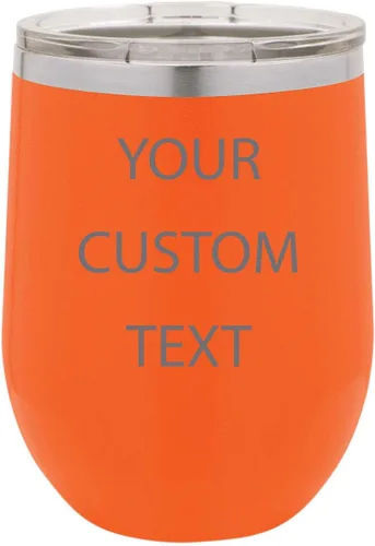Vista 3 de Vaso de vino aislado de acero inoxidable personalizado personalizado de 12 oz (negro)
