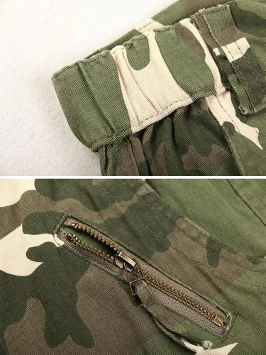 Vista 3 de Womens Stretch Casual Cargo Work Pants Camo Combat Tactical Travel Pants with 8 Pockets