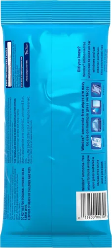 Vista 9 de Windex Toallitas de limpieza de vidrio, sin amoníaco, toallitas prehumedecidas para limpiar todas las superficies de vidrio, aroma fresco de lluvia