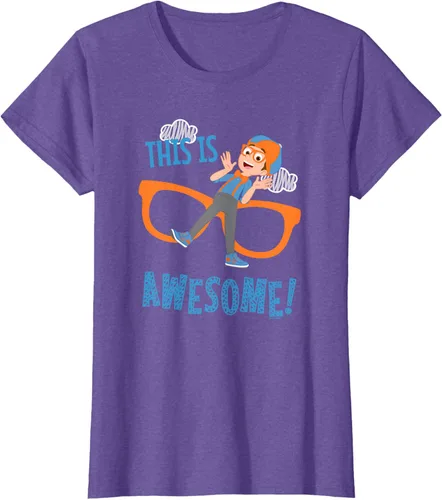Vista 18 de Blippi This is Awesome Glasses - Camiseta talla S Azul Pastel