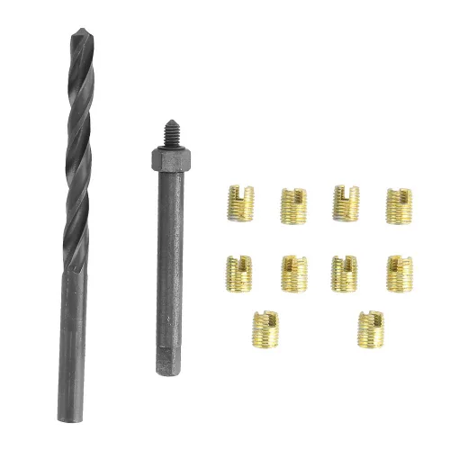Vista 8 de Kit de reparación de roscas helicoidales M4x0.7, 12 piezas, inserto de rosca autorroscante con taladro y herramienta de instalación, acero al