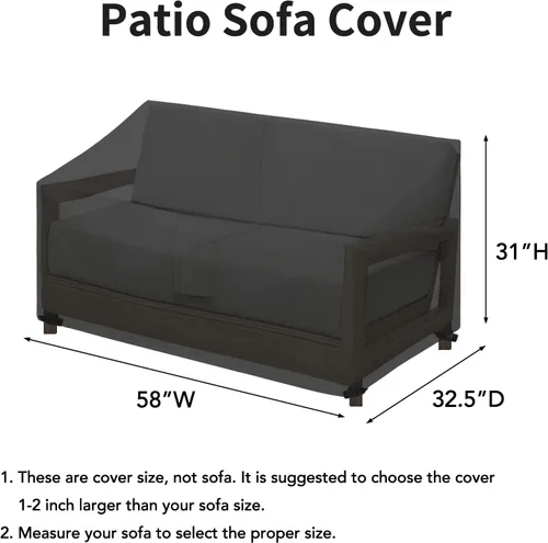 Vista 3 de Easy-Going Funda impermeable para sofá de patio, resistente a los rayos UV, funda de sofá biplaza para exteriores, funda para muebles de jardín