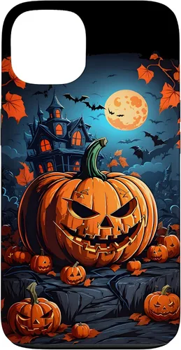 Vista 7 de iPhone 11 Pro Max - Funda para disfraz de Halloween con diseño de calabaza tallada espeluznante